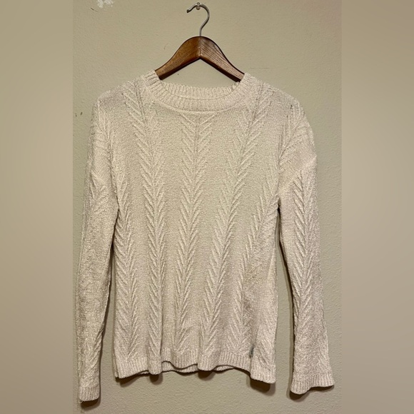 Orvis Women’s Soft Cream Textured Sweater- Size Small - Picture 2 of 5